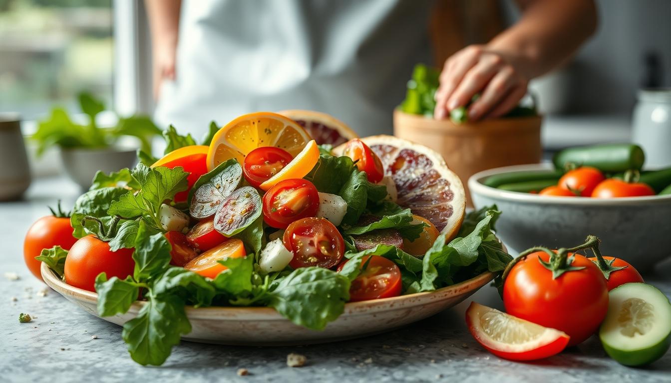 Seasonal meal prepared in a home kitchen